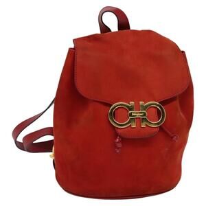 Salvatore Ferragamo Backpack Suede Red